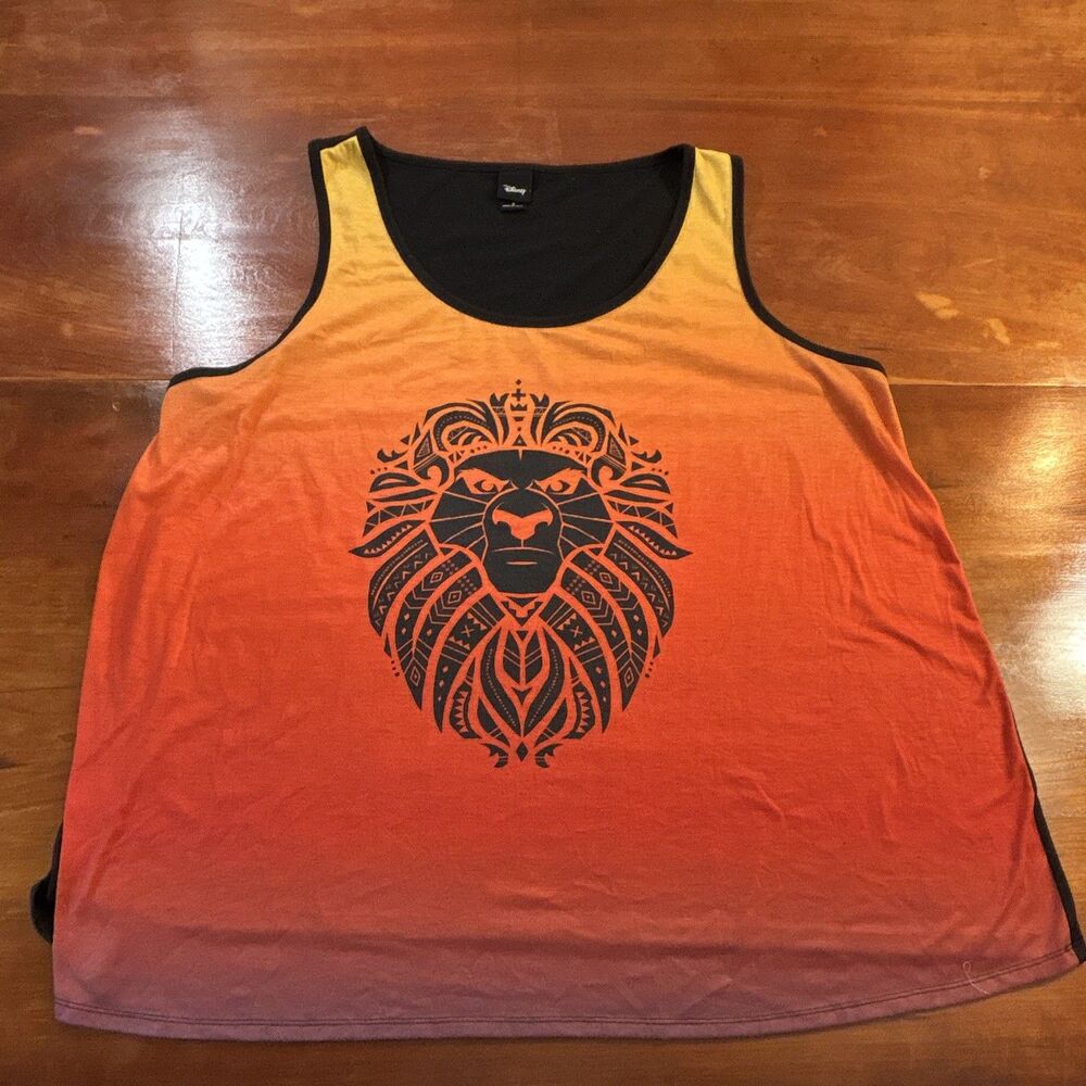 Disney Lion King Orange Gradient Tank Top Black Yellow Size 3X
